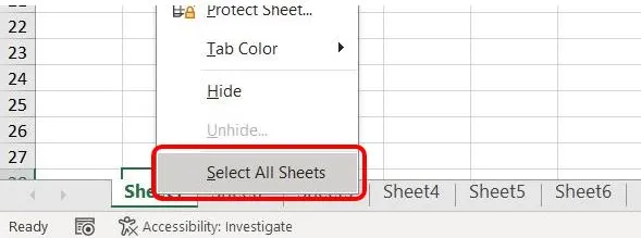 “Select All Sheets” 