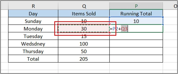  select the cell that follows the old cell