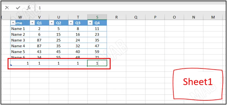 adding a row to the table