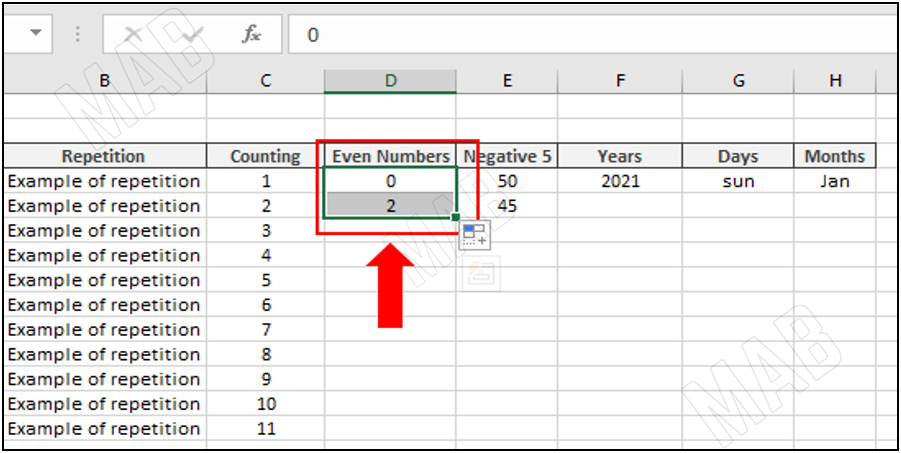 select the first two even numbers