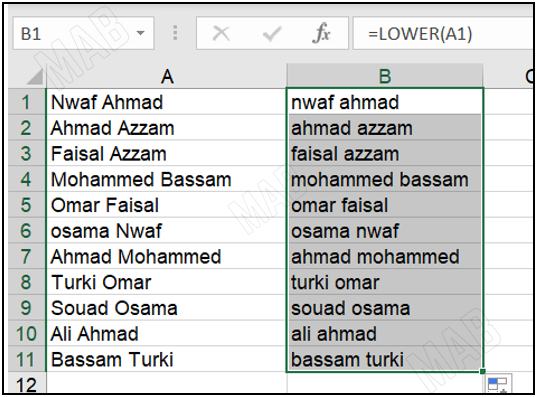 arranging all the information in the same way