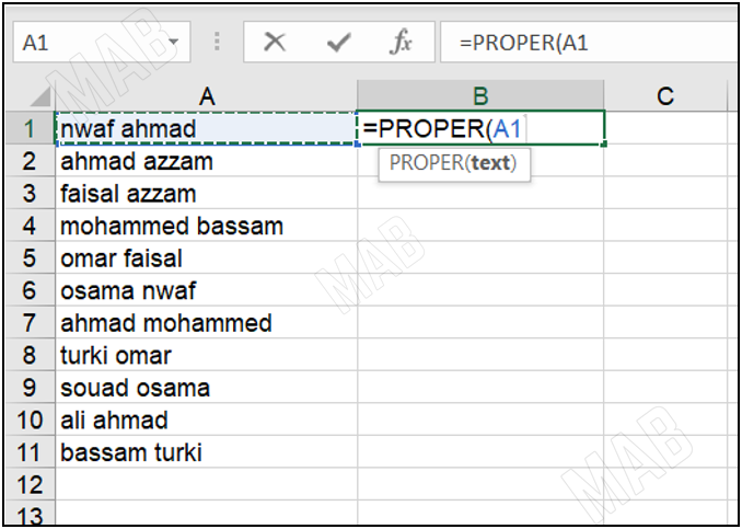 the shortcut "PROPER"