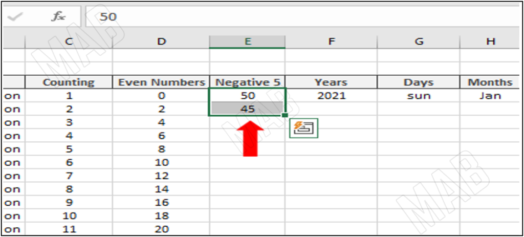 select the cells