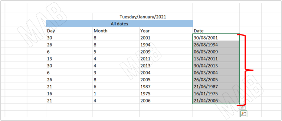 select the resulting cells