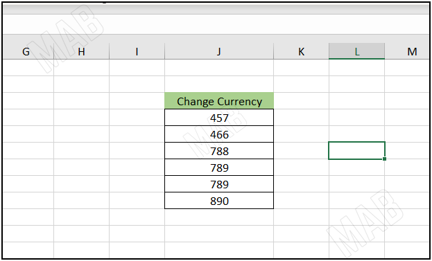 a table in Excel