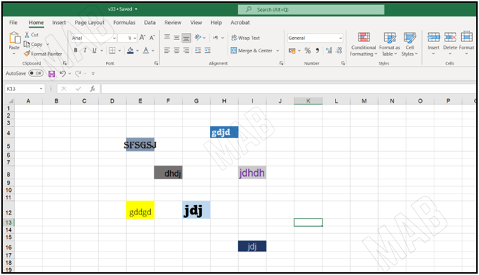 set of data with different formatting