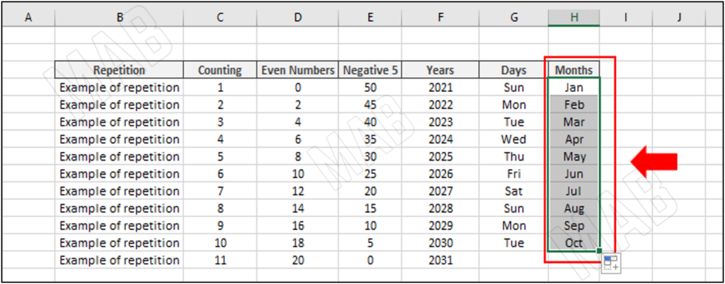 write the months as abbreviations