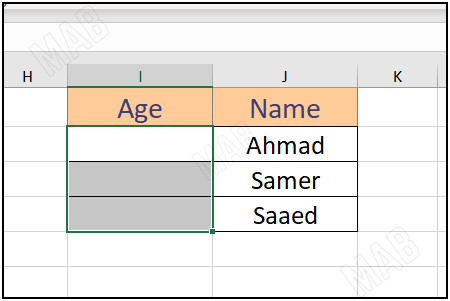 Select the target cells