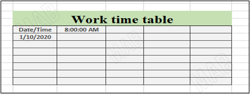 work time table