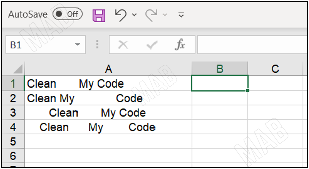 a set of data with many spaces