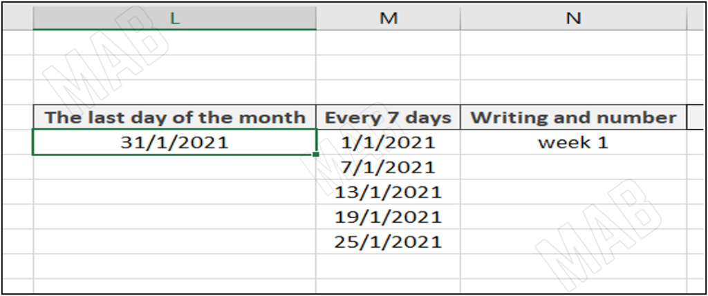 a table in excel