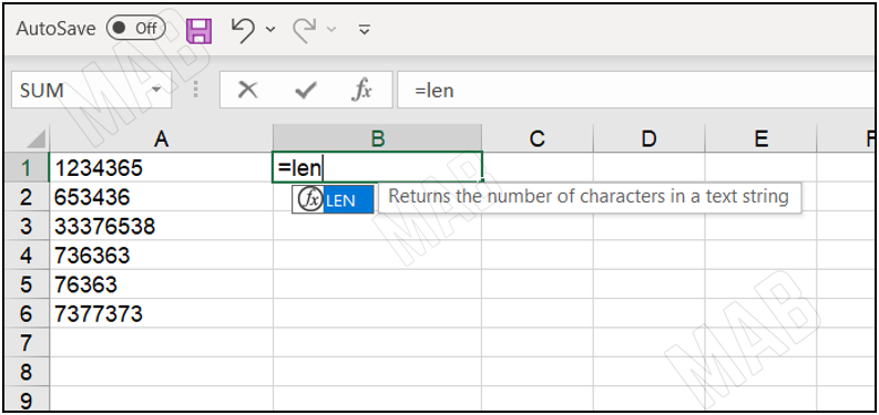 the "len" function