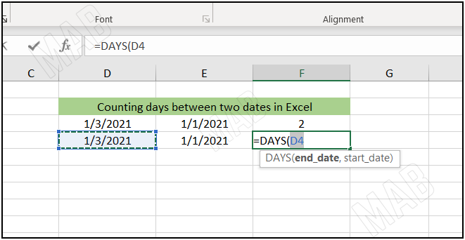 Select the end date cell